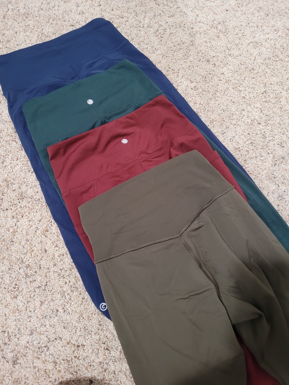 Women’s High-Waist Leggings - Olive, Burgundy, Forest Green, Navy
